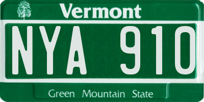 VT license plate NYA910