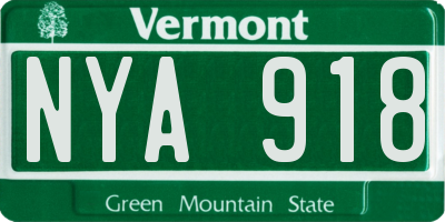 VT license plate NYA918