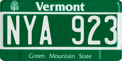 VT license plate NYA923