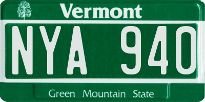 VT license plate NYA940