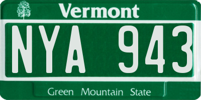 VT license plate NYA943