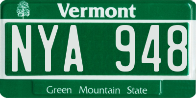 VT license plate NYA948