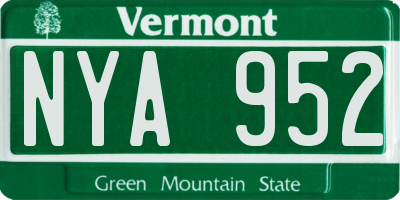 VT license plate NYA952