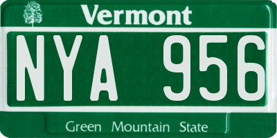 VT license plate NYA956