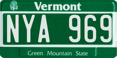 VT license plate NYA969
