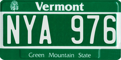 VT license plate NYA976