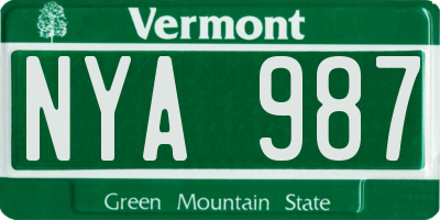 VT license plate NYA987