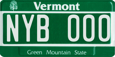 VT license plate NYB000