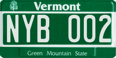 VT license plate NYB002