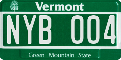 VT license plate NYB004