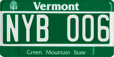 VT license plate NYB006