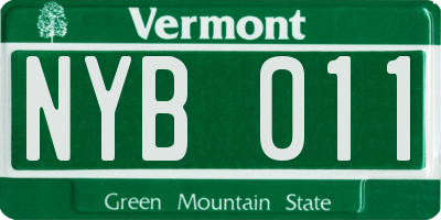 VT license plate NYB011