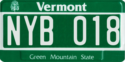 VT license plate NYB018