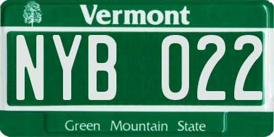 VT license plate NYB022