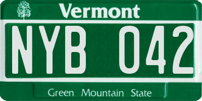 VT license plate NYB042