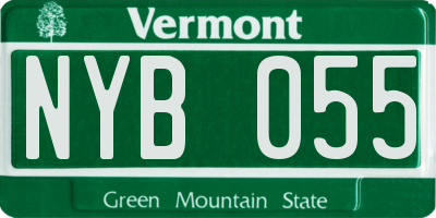 VT license plate NYB055