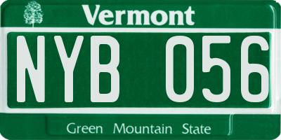 VT license plate NYB056