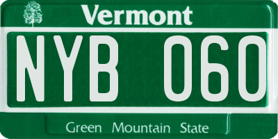 VT license plate NYB060