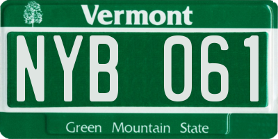 VT license plate NYB061
