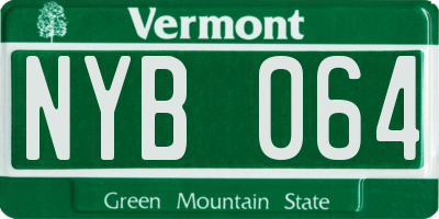 VT license plate NYB064