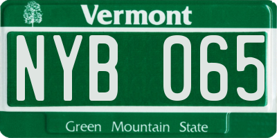 VT license plate NYB065