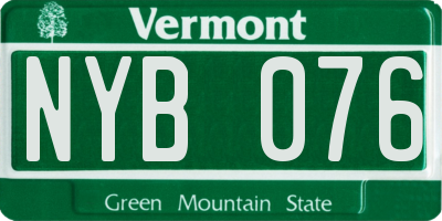VT license plate NYB076