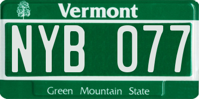 VT license plate NYB077
