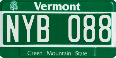 VT license plate NYB088