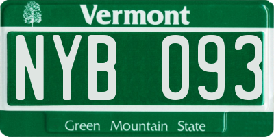 VT license plate NYB093