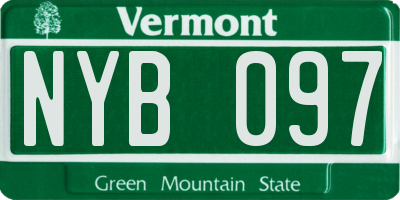 VT license plate NYB097
