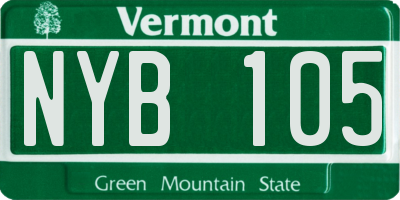 VT license plate NYB105