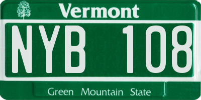 VT license plate NYB108
