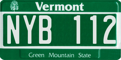 VT license plate NYB112