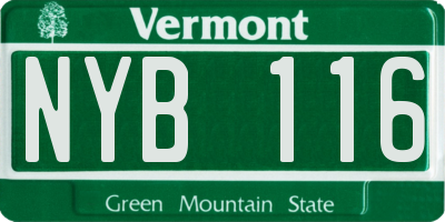 VT license plate NYB116