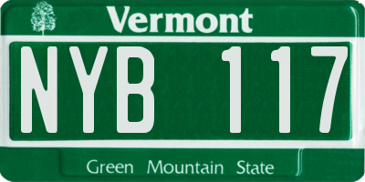 VT license plate NYB117