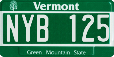 VT license plate NYB125