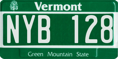 VT license plate NYB128