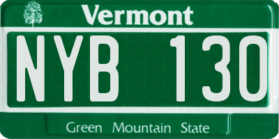 VT license plate NYB130