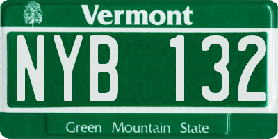 VT license plate NYB132