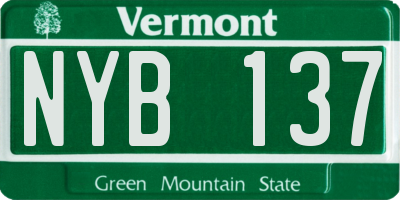 VT license plate NYB137