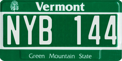 VT license plate NYB144