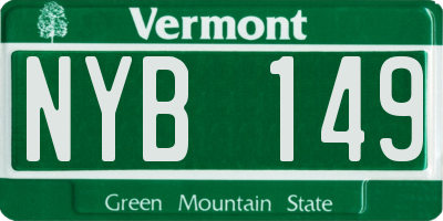 VT license plate NYB149