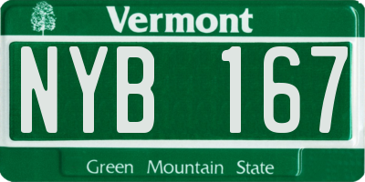VT license plate NYB167