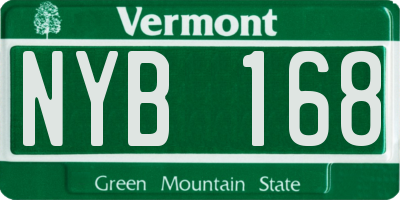 VT license plate NYB168