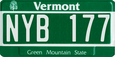 VT license plate NYB177