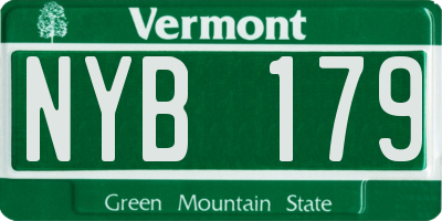 VT license plate NYB179