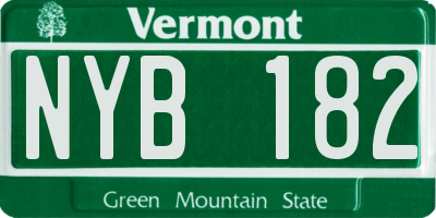 VT license plate NYB182