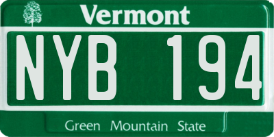 VT license plate NYB194