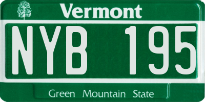 VT license plate NYB195