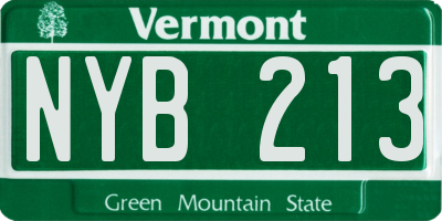 VT license plate NYB213